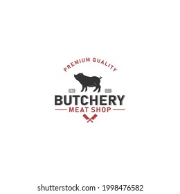 Butchery - logo concept. Butcher shop logo. in white background