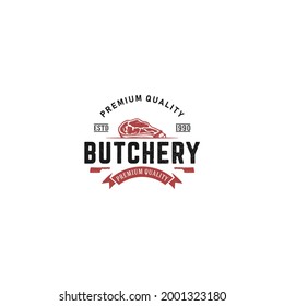 Butchery - logo concept. Butcher shop logo. in white background