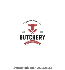 Butchery - Logo Concept. Butcher Shop Logo. In White Background