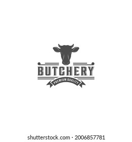 Butchery - logo concept. Butcher shop logo. in white background