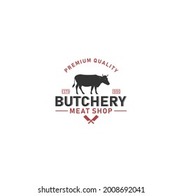 Butchery - logo concept. Butcher shop logo. in white background