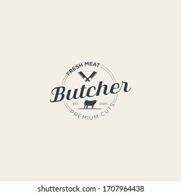 Butchery logo design Premium Vector