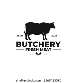 Butchery logo design vector. Meat shop logo