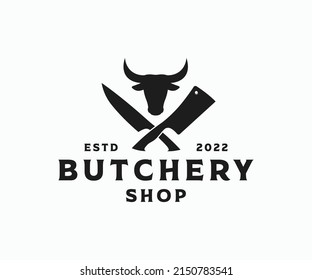 Butchery Logo Design. Butchery Logo Vintage Butcher Shop Logo Template.