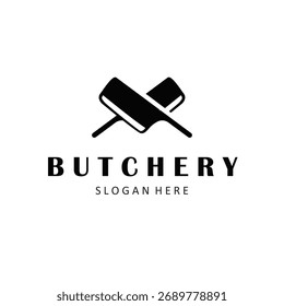 butchery logo meat cutting simple black silhouette meat illustration for template illustration design