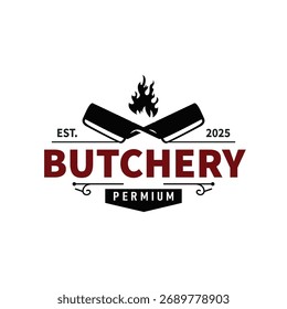 Ilustración de carne de silueta negra simple de corte de carne de logotipo de carnicería para diseño de ilustración de Plantilla