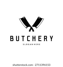 corte de carne de logotipo de talho simples preto silhueta carne ilustração para modelo ilustração design