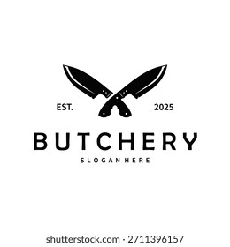 butchery logo meat cutting simple black silhouette meat illustration for template illustration design
