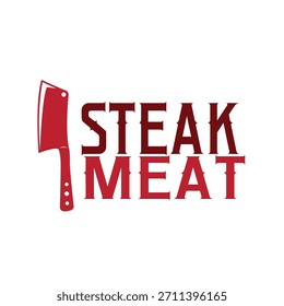 butchery logo meat cutting simple black silhouette meat illustration for template illustration design