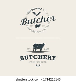 Butchery logo template Premium Vector