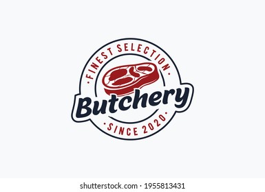 butchery or meat craft logo design