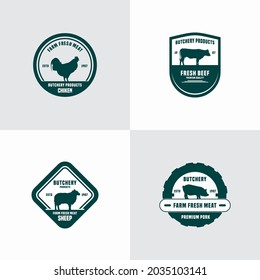 Butchery or meat shop vintage logo template