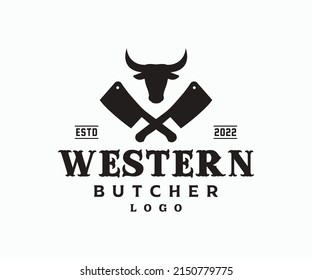 Butchery Meat Shop. Vintage Logo Concept. Logo of Butchery Meat Shop. Butchery Logo Template.