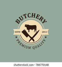 butchery premium quality vintage logo