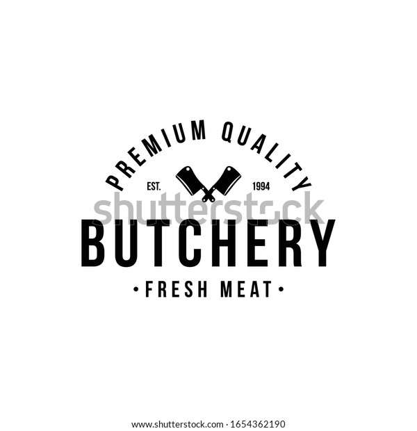 Butchery Shop Logo Design Emblem Stock Vector (Royalty Free) 1654362190