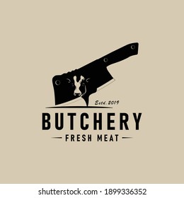 Plantilla de diseño del logotipo de la tienda de carnicería