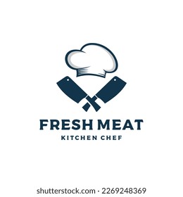 butchery shop logo design vector illustration