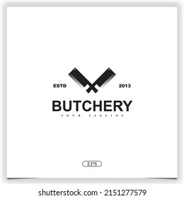 Butchery shop  logo premium elegant template vector eps 10