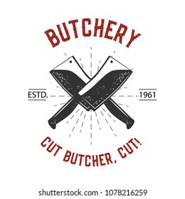 Butchery Vintage label.Vector illustration.