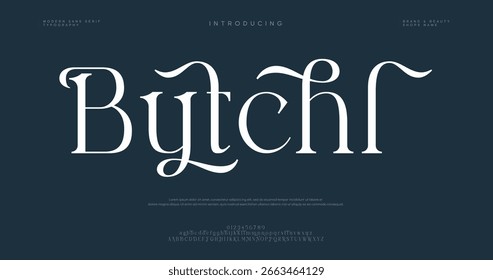 Butchl Elegant Font Mayúsculas y minúsculas. Diseños de moda minimalistas con letras clásicas. Tipografía moderna serif Fuentes concepto vintage decorativo regular. Ilustración vectorial