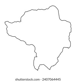 Mapa del distrito de Butha Buthe, división administrativa de Lesotho. Ilustración vectorial.