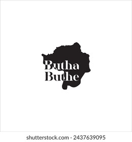 Butha Buthe Lesotho map and black lettering design on white background