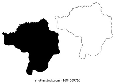 Butha-Buthe District (Districts of Lesotho, Kingdom of Lesotho) map vector illustration, scribble sketch Butha Buthe map