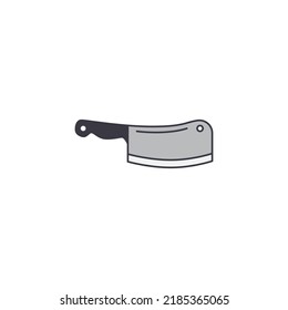 buthcer knife icon in color, isolated on white background 