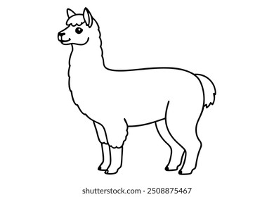 uma ilustração linar butifull alpaca