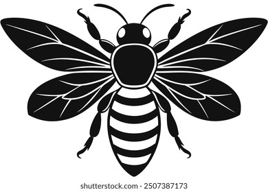 a butifull bee and ant silhouette vector lllustration