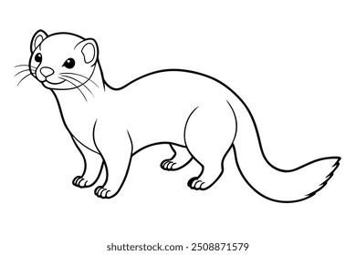 a butifull ferret linar lllustration 