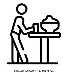 Butler bar table icon. Outline butler bar table vector icon for web design isolated on white background