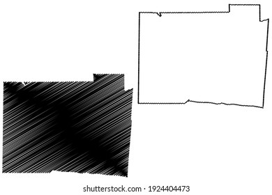 Butler County, Ohio State (U.S. county, United States of America) map vector illustration, scribble sketch Butler map