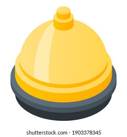 Butler gold bell icon. Isometric of butler gold bell vector icon for web design isolated on white background
