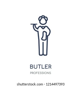 Butler icon. Butler linear symbol design from Professions collection. Simple outline element vector illustration on white background.