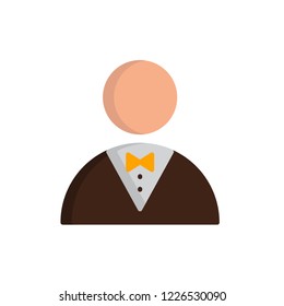 butler icon vector flat style