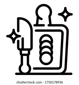 Butler knife icon. Outline butler knife vector icon for web design isolated on white background