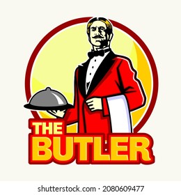 A butler serving his customers in uniform