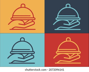 Butler Tray Logo, Simple Flat Icon of tray,service,butler