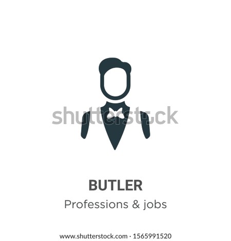 Butler vector icon on white background. Flat vector butler icon symbol sign from modern professions collection for mobile concept and web apps design.