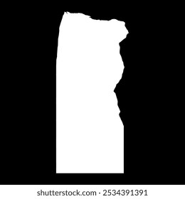 Mapa del distrito de Butnan, división administrativa de Libia. Ilustración vectorial.