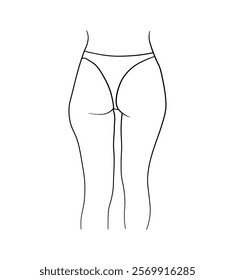 butt black and white hand drawing