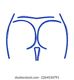 butt brush on white background, vector illustration.