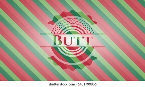 Butt christmas style emblem. Vector Illustration. Detailed.