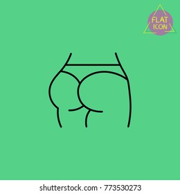 butt fit line icon