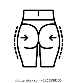 Icono de botón. signo de aumento de buttock para concepto móvil y diseño web. ilustración vectorial