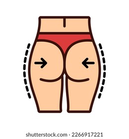 Icono de botón. signo de aumento de buttock para concepto móvil y diseño web. ilustración vectorial