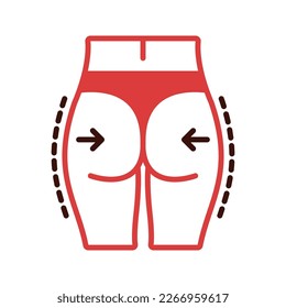 Butt icon. buttock augmentation sign for mobile concept and web design. vector illustration