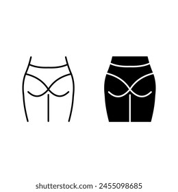 Butt icon. buttock augmentation sign for mobile concept and web design color editable