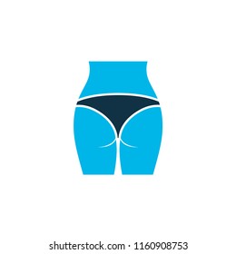 Butt icon colored symbol. Premium quality isolated buttocks element in trendy style.